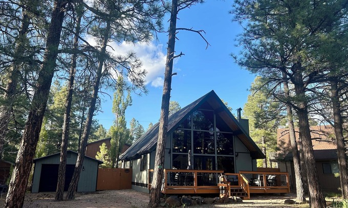Munds Park Cabin | Out of Office: Cozy A-frame cabin in the pines near trails and adventure!