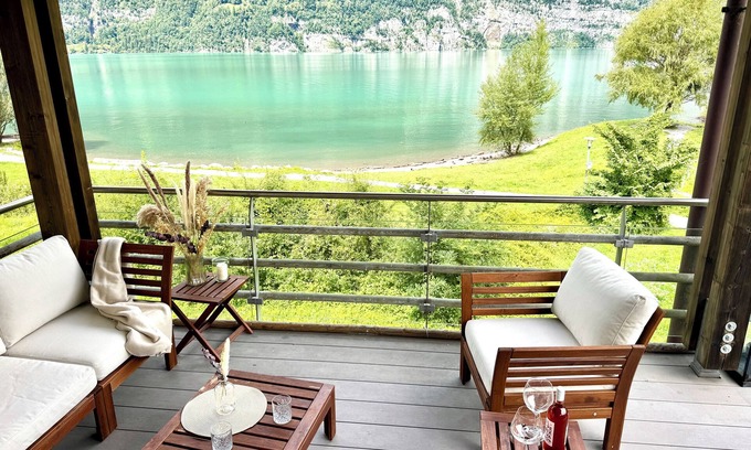 Unterterzen Apartment | Panorama Lakefront Penthouse - 3,5 rooms apartment at Walensee and Churfirsten