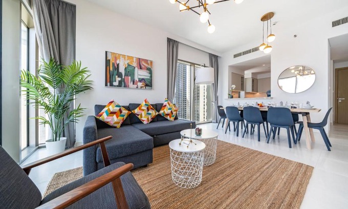 Dubai Apartment | Panoramic Burj Views - Lovely 3BR in Creek Harbour
