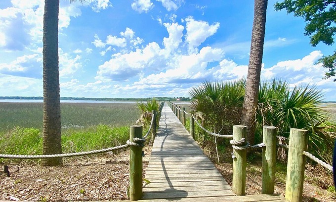 Seabrook Island House | Panoramic Water View Deep Water Dock Large Estate