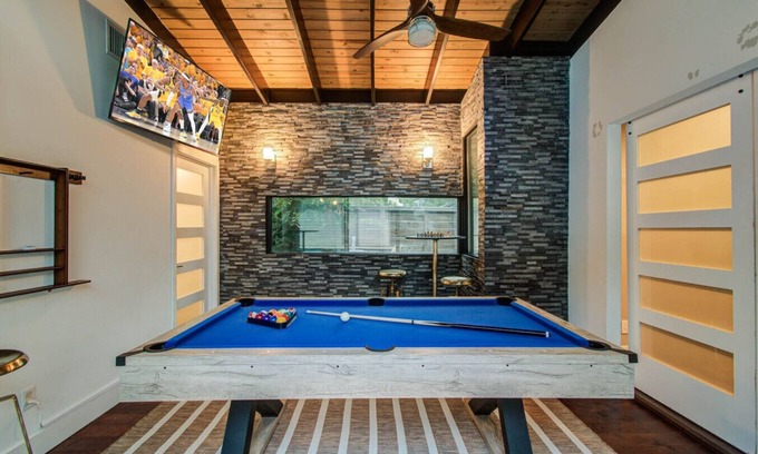 Westbury Apartment | Paradise Retreat: Heated Pool, Jacuzzi & 75” TV