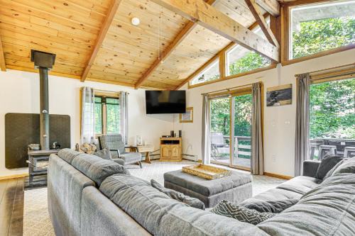 Bridgton House | Peaceful Highland Lake Home with Kayaks, Dock Access