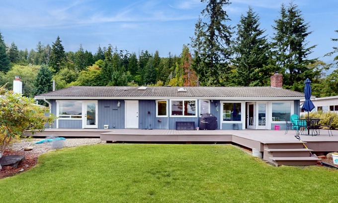 Belfair House | Peaceful Soundfront Getaway with Private Beach Access and Outdoor Living