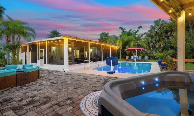 St. Augustine House | Pool and Hot Tub Home with Pickle Ball Court and Walk to Downtown