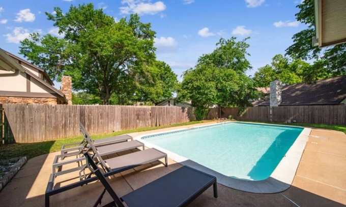 South Tulsa House | Pool Game Room Fireplace Single Story