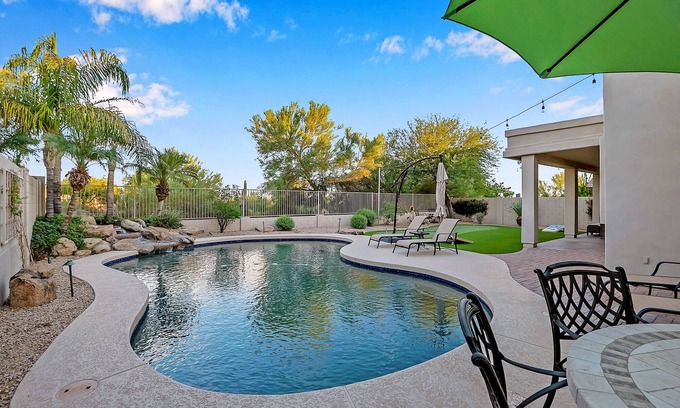 Desert View Village House | Pool, Putting Green, Arcade, Cornhole, Great Location at Phoenix Desert Ridge Retreat!