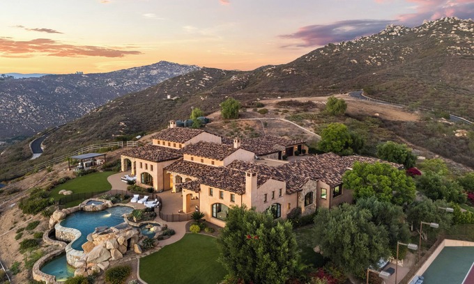 Poway Villa | Pool, Theater, Pickleball + 360 Views Near Lake Poway | Sunset Point Estate