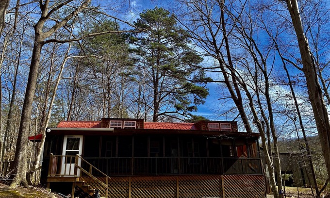 Cosby Cabin | “Porch and Pine” not-so-tiny Tiny Log Cabin