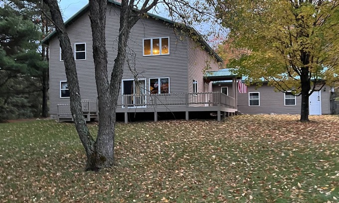 Chassell House | Private 27 acres with trails in the woods a covered bridge & other out buildings