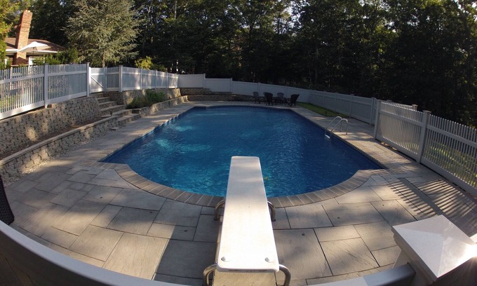 North Sea House | Private heated pool, fireplace, AC, pet-friendly, WiFi, BBQ, and garden retreat.