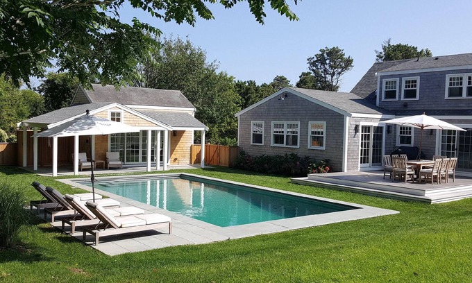 Nantucket Town House | PRIVATE LUXURY HOME with CABANA/GUEST HOUSE and POOL near TOWN, CISCO, & BEACHES