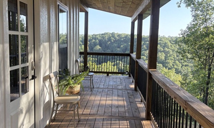Harrison Cabin | Private, Scenic, Cozy, and Romantic Cabin with Fireplace and Hot Tub for Two!