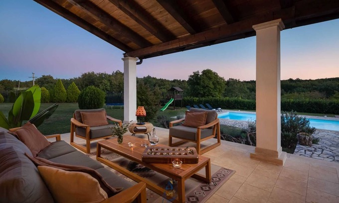 Makovci Villa | Private villa with pool and playground with lots of land around the villa