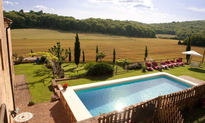 Simignano Villa | Private Villa with private pool, A/C, WIFI, hot tub, TV, patio, panoramic view, close to Siena