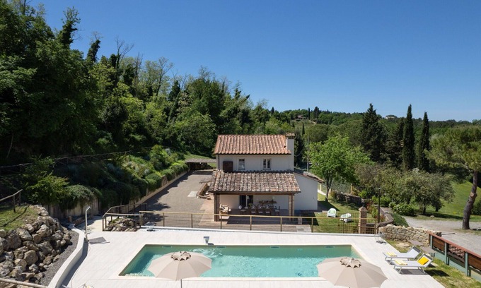 Gambassi Terme Villa | Private Villa with WIFI, private pool, A/C, TV, patio, panoramic view, close to San Gimignano