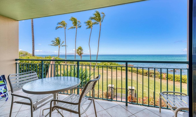 Kihei Condo | Punahoa Beach 201 - Direct Ocean Front, Beautiful Renovation, Split AC, Wi-Fi