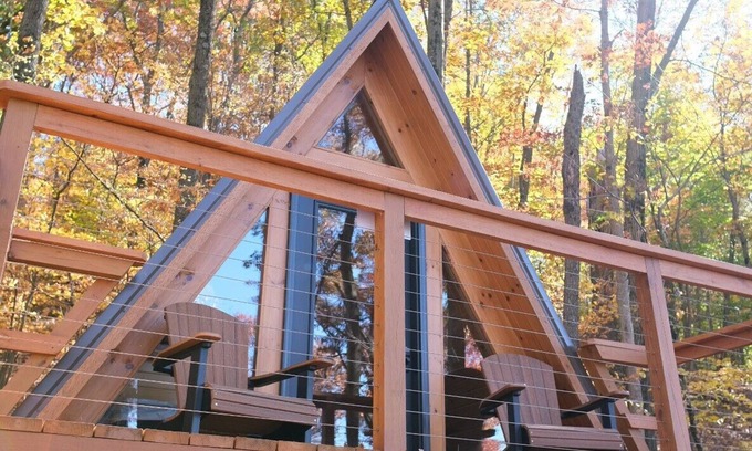 Scio Cabin | Redwood/Rustic Lakeview Cabin- 2 Person A-Frame