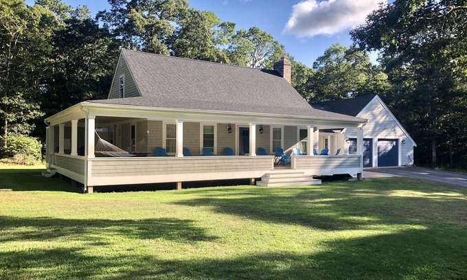 Marstons Mills House | Relaxing home: huge porch & yard, bonus mini-house, beach pass, and lovely lake!