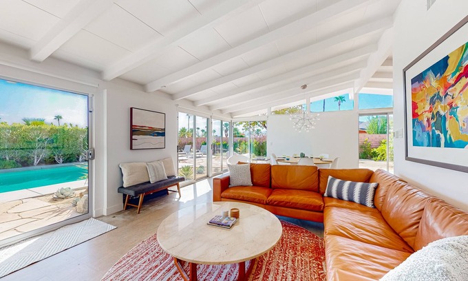 Magnesia Falls Cove House | Remodeled midcentury charmer with private salt water pool spa and mountain views