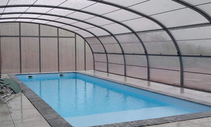 Sail-les-Bains Cottage | Renovated farmhouse, large living room, heated pool, single-story, 14 people