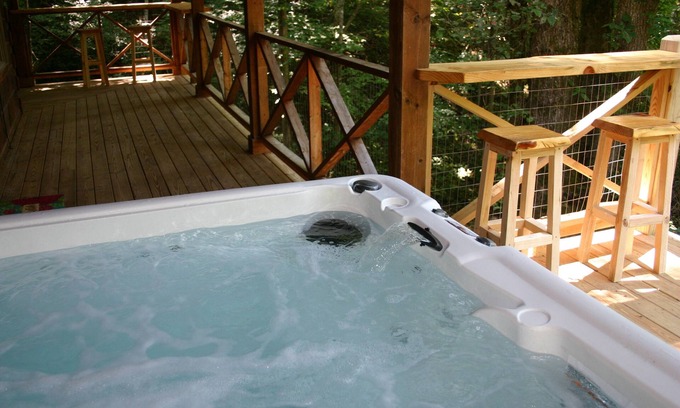 Bryson City Cabin | Renovated Log Cabin, Roaring Creek right out back door, Hot Tub