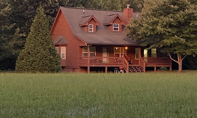 Hiawassee Cabin | Riverfront Cabin! Mountain Views, Pool, Hot Tub, Fishing, Tubing, Fire Pit, WIFI