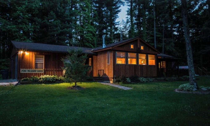 Bellville Cabin | Rustic cabin with hot tub, fire pit and close to area attractions!