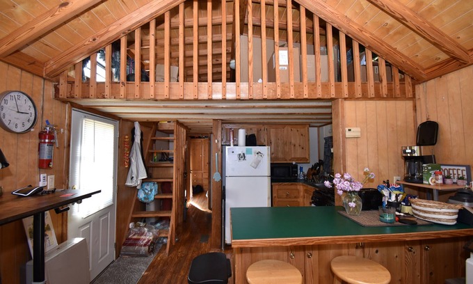 Plattsburgh Cabin | Rustic, cozy lodge available for rent at Plattsburgh RV Park