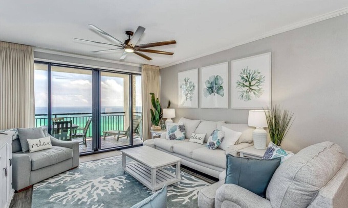 Navarre Beach Condo | Salt and Sunlight: Spacious, airy 9th Floor Navarre Towers condo located on the Gulf!
