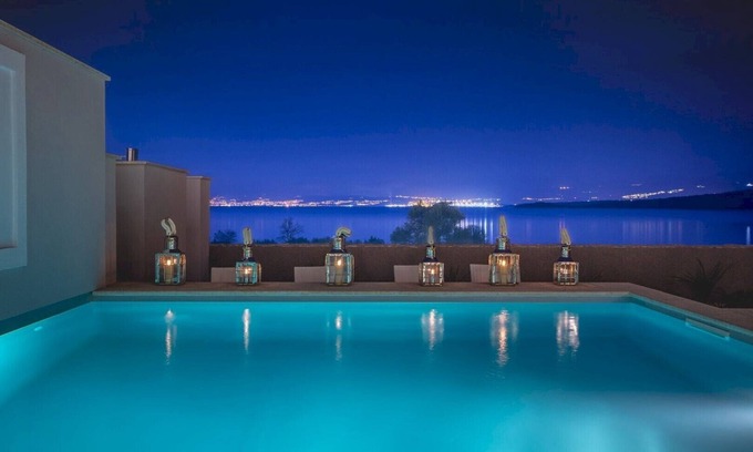 Zidarici Villa | Seafront Villa Prova 2* with a top view, indoor & outdoor pool on Krk