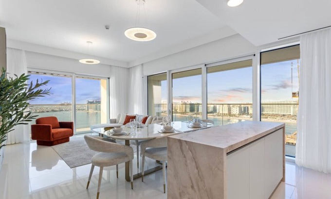 Dubai Marina Apartment | Seaview Living 2 Bedroom - Grand Bleu by Elie Saab