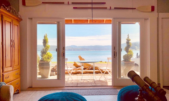 Waldport Cabin | Secluded Bayfront, Spa, Grill, She Shed