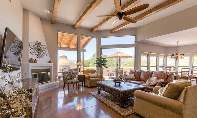 Carefree House | Secluded dog-friendly home with private patio, gas grill, mtn views, fireplace