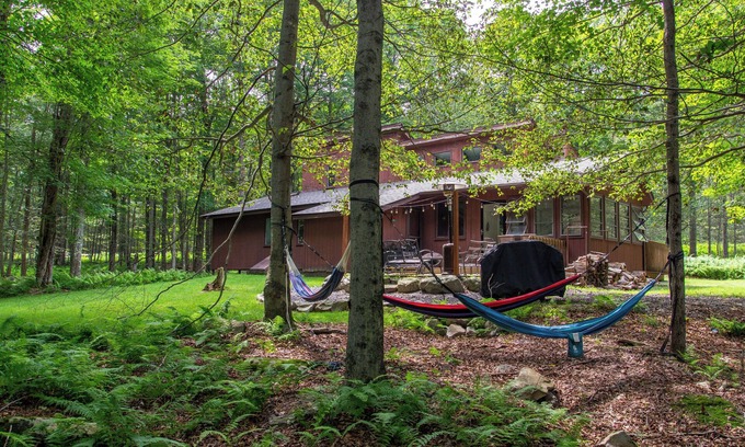 Gouldsboro Cabin | Serene Escape in the Pocono Mountains - Lake, Beach, Outdoor and Indoor Pools!