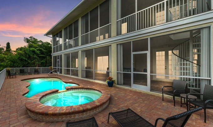 Marco Island House | Sheffield - Heated Pool, Spa, Pool Table, Covered Porches, BBQ, Theater Room all