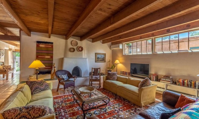 Downtown Santa Fe RV Rental | Ski Discounts! Jimenez Street · Historic Family-Friendly Adobe Home with Arcade Games & Hot Tub