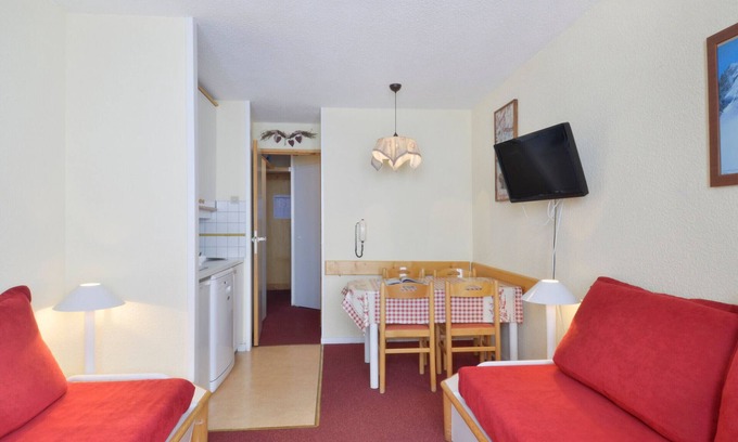 Belle Plagne Apartment | Ski-in/ski-out studio with balcony and ski locker