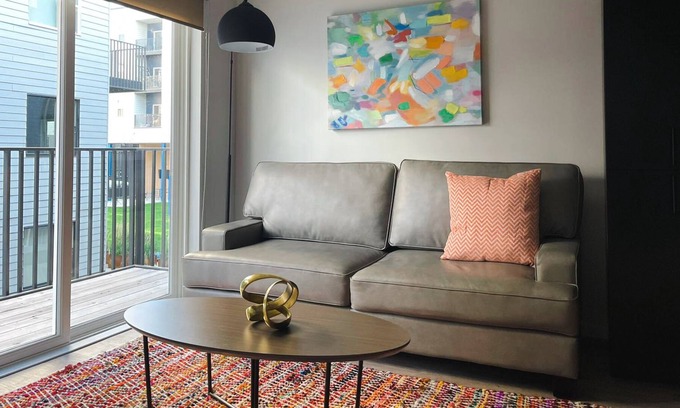 NoDo District Apartment | Sleepover: Enticing 1BD/1BA + Balcony- Downtown Omaha