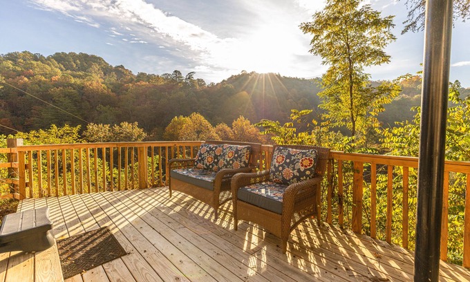 Bryson City House | Smoky Bear Lodge, Relax in this spacious lodge with good views and close to town