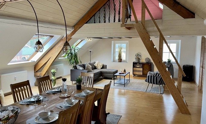 Saarburg Apartment | Spacious apartment over 2 floors in a central location with castle view, wallbox