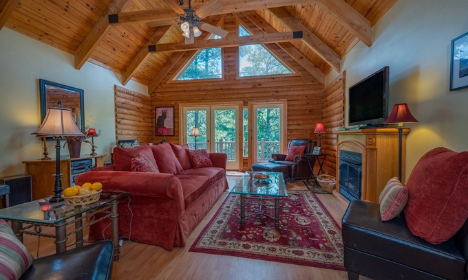 Lake Lure Cabin | Spacious Log Cabin in community with Lake and River Access.