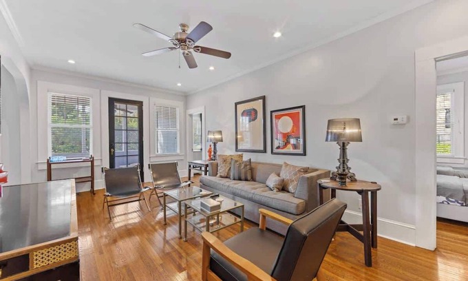 Cherry Condo | Spacious Myers Park 2BR King Condo | Porch