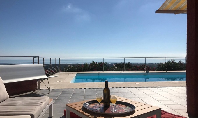 Chiatra Villa | SPACIOUS VILLA, breathtaking sea view (180 °) and mountain view