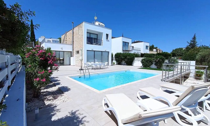 Latchi Villa | Spacious Villa in Neo Chorio, Panoramic Sea Views to Polis Chrysochous Bay, A/C & Private Pool!