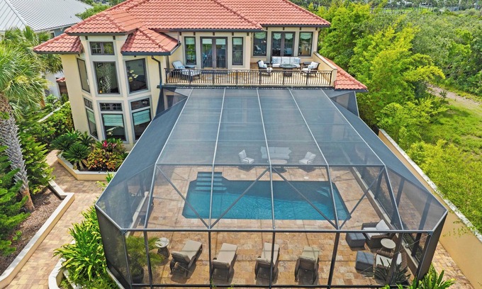Crescent Beach House | Sparkling Pool, Balcony Sunsets, Pool Table, Dock