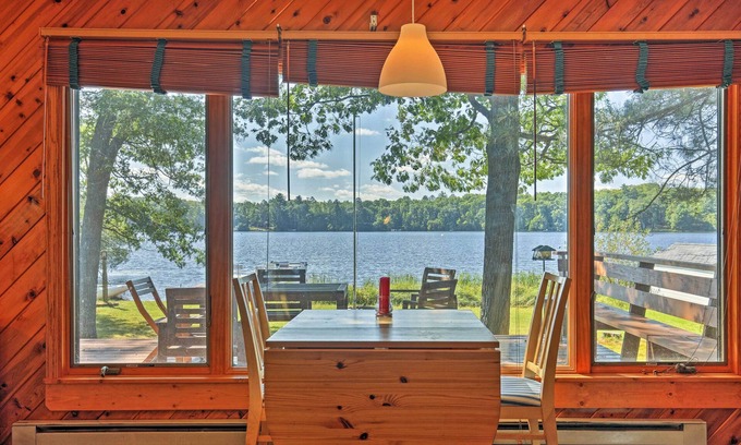 Iron River Cabin | Spider Lake Cabin: Boathouse, Canoe, Deck & Sauna!