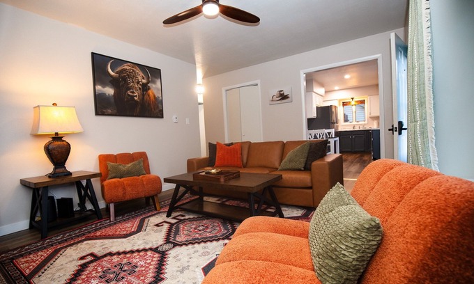 Cody House | Stampede Place- New listing! Dog friendly home close to grocery stores and library