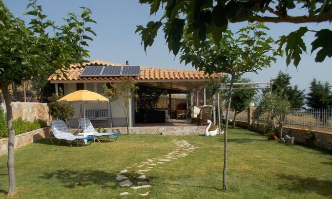 Lakkopetra House | Stationary caravan directly at the sea, garden, BBQ | Achaia, Peloponnese