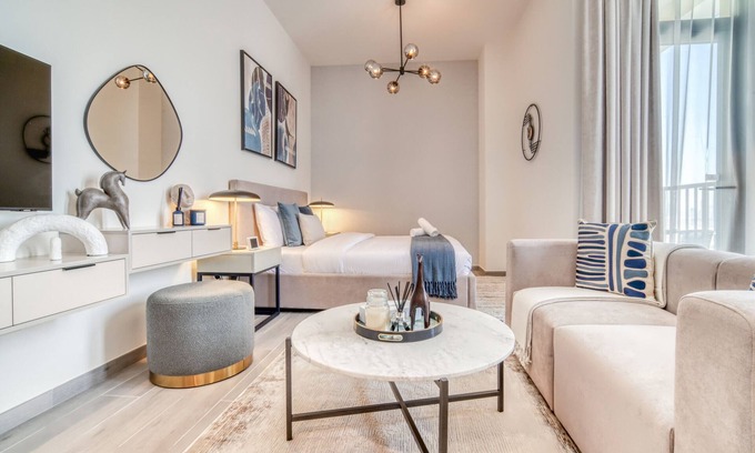 Dubai Production City Apartment | Striking Studio at Mesk 1 Midtown Dubai Production City by Deluxe Holiday Homes