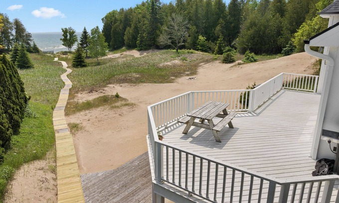 Baileys Harbor House | Stunning Lakefront with private sand beach- boardwalk to water!